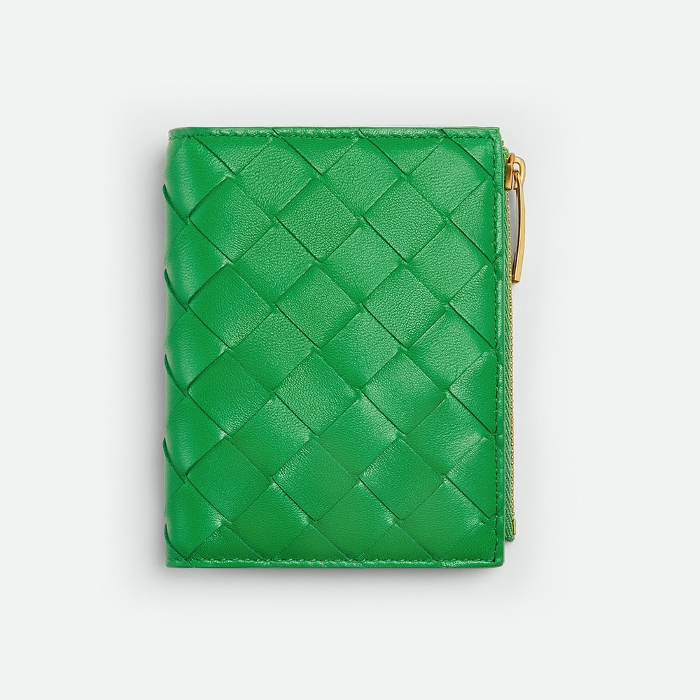 Bottega Veneta Small Intrecciato Small Bi-Fold Zip Wallet